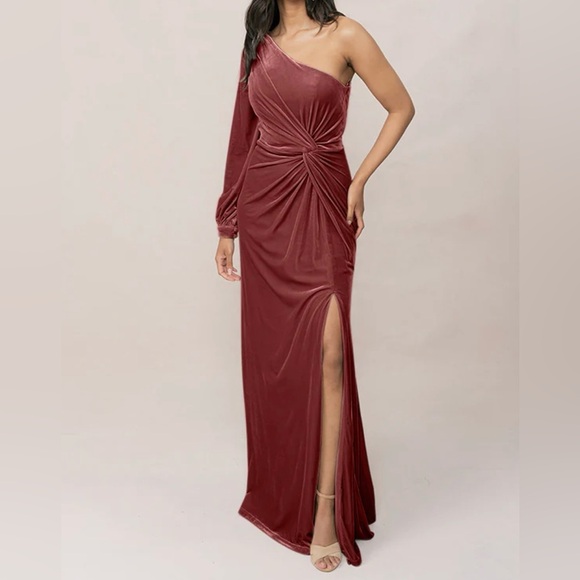 Revelry Aurora Velvet Dress - Dusty Rose Sz 12 - Picture 1 of 10